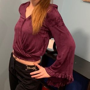 NWT Purple Tye Dye Flared Sleeve Top!